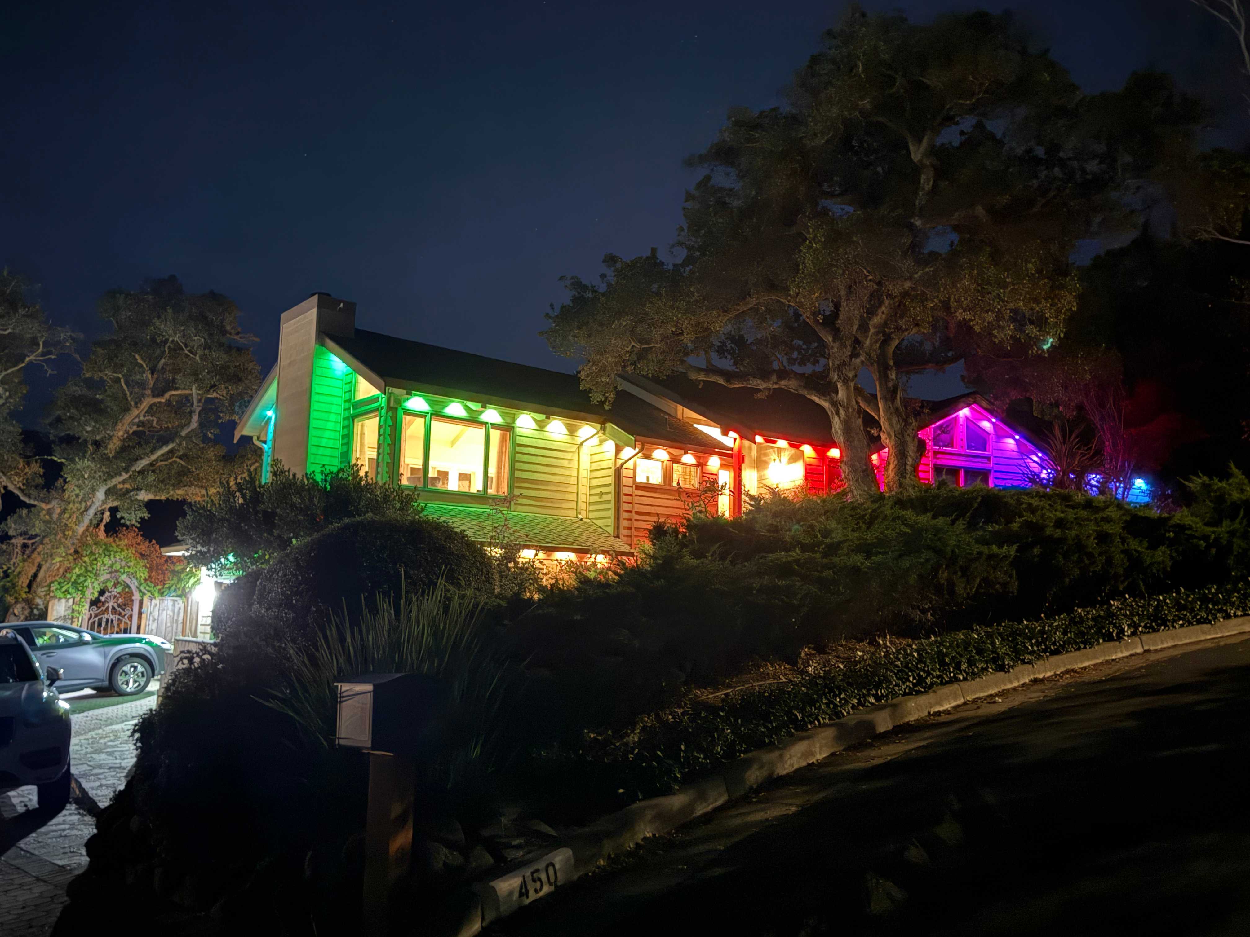 Rainbow gradient permanent lighting showing full color spectrum